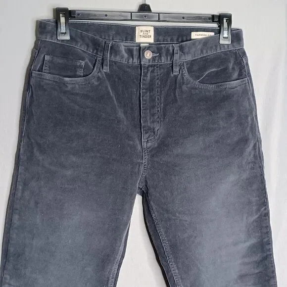 Flint And Tinder Pants Mens 33x32 Gray Corduroy Tapered Fit Stretch Casual - Picture 4 of 16